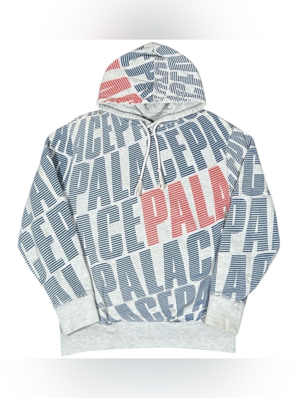 Palace Skateboards Planet Palace All Over Print Hoodie Sweatshirt Grey Men Small
